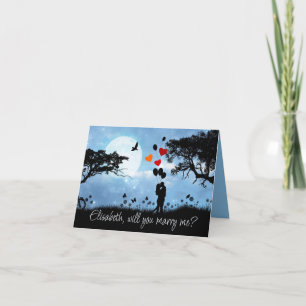 Ett par Kissing Romantic Marry mig Hälsning Kort