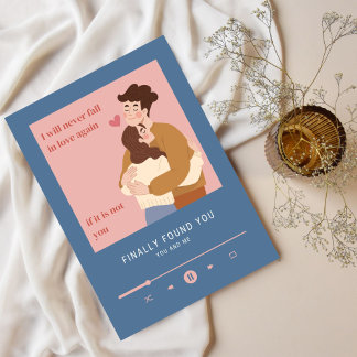 Ett par kramar varandra - Valentines day Card Julkort