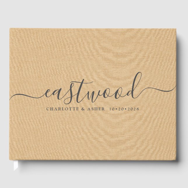 Ett par kronor av persikopersikor Namn Bröllop Gästböcker (Framsida)