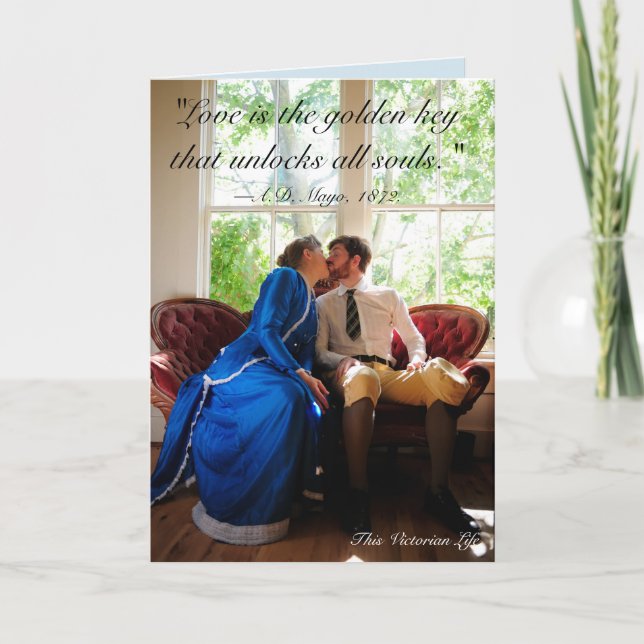 Ett par kyssar, viktoriancitat kort (Framsida)