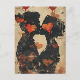 Ett par kysser Alla hjärtans dag Vykort