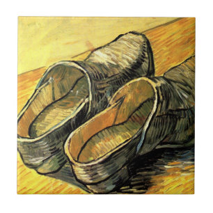 Ett par läderklumpar av Vincent van Gogh Kakelplatta
