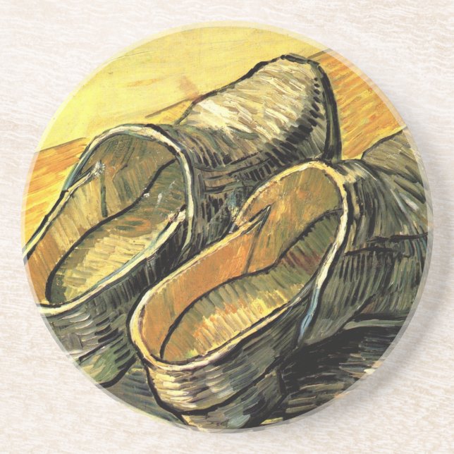 Ett par läderskor av Vincent van Gogh Underlägg Sandsten (Framsidan)