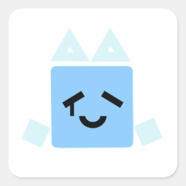 Ett par Lycklig-cyan-jsab-dekaler Fyrkantigt Klistermärke