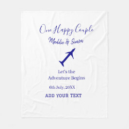 Ett par lycklig låt oss äventyr inleder bröllop co fleecefilt