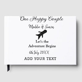 Ett par lycklig låt oss äventyr inleder bröllop co gästböcker