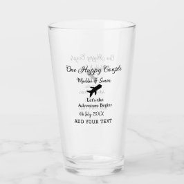 Ett par lycklig låt oss äventyr inleder bröllop co glaskopp