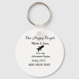 Ett par lycklig låt oss äventyr inleder bröllop co nyckelring