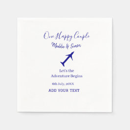 Ett par lycklig låt oss äventyr inleder bröllop co pappersservett