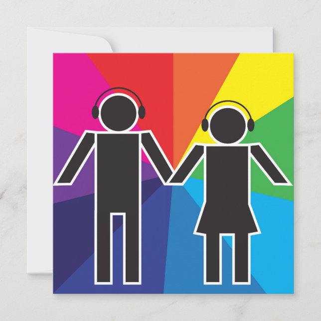 Ett par med hörlurar (Framsida)