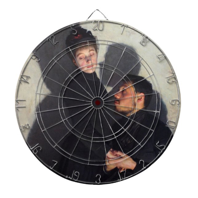 Ett par med kastskuggor (av Emile Friant) Darttavla (Framsidan)