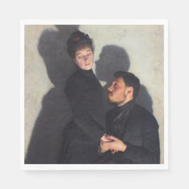 Ett par med kastskuggor (av Emile Friant) Pappersservett