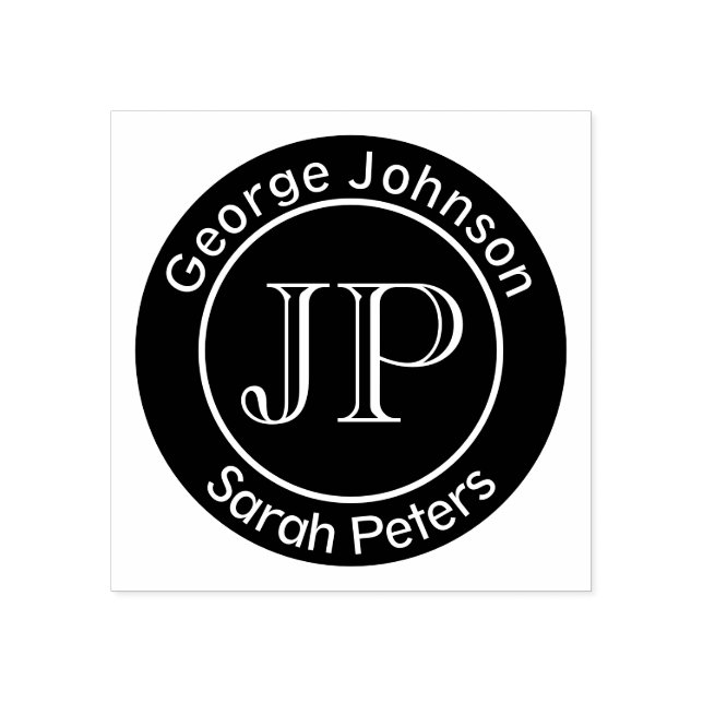 Ett par med två sista namn, Monogram Stämpel (Tryck)