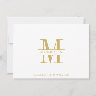 Ett par Monogram-minimalistiska, enkla Guld och vi Anteckningskort