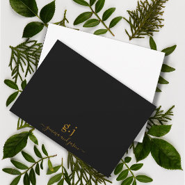 Ett par Monogram minimalistiskt enkelt Guld Black Anteckningskort