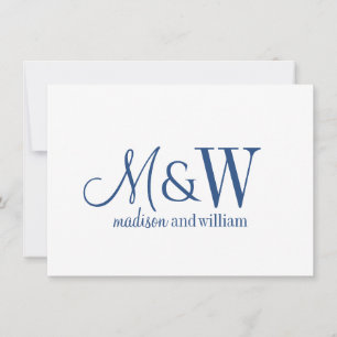 Ett par monogram - minimalistiskt marinskript och anteckningskort