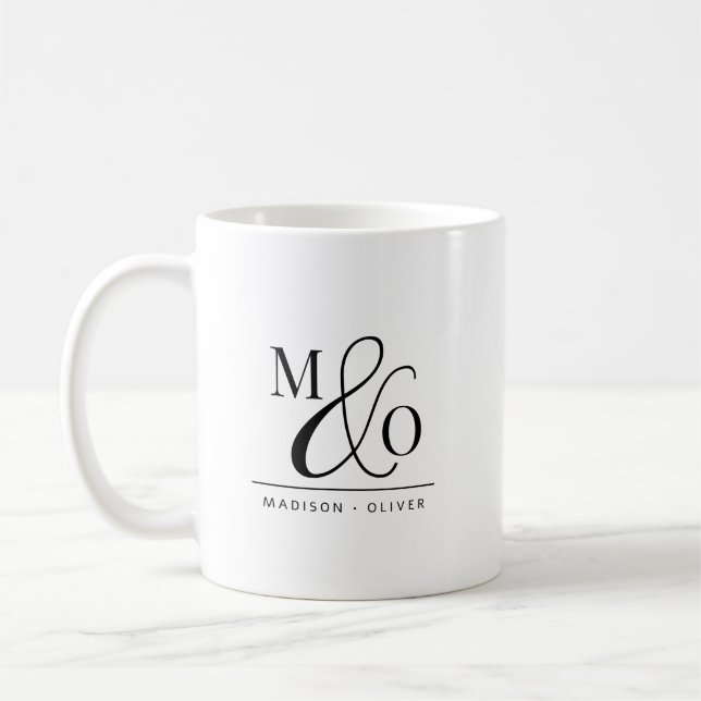 Ett par Monogrammed Bröllop Kaffemugg (Vänster)