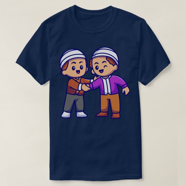Ett par muslimska Manar skakar Händer Tecknad1 T Shirt (Design framsida)