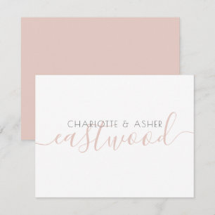 Ett par Namn Dusty Rosa Monogram-anteckningskort Anteckningskort