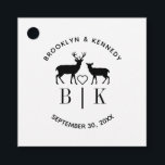 Ett par Namn Hjort Monogram Rustic-Landsbyggsbröll Gåvor Etiketter<br><div class="desc">Ett elegant hjort-monogram med ett par namn-textutkast som du kan anpassa med datumet namn,  initialer och bröllop för lycklig-paret. Du kan ändra teckenmellanrummet storlekt och brev med hjälp av Verktyg i Design.</div>