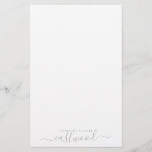 Ett par Namn Newlyweds Namn Stationery Brevpapper