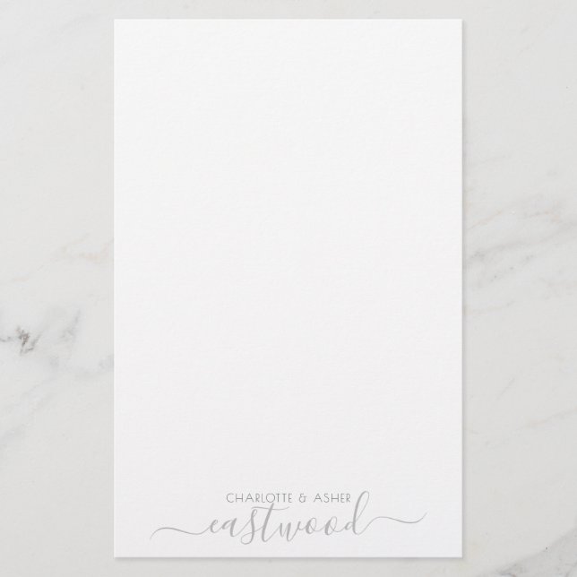 Ett par Namn Newlyweds Namn Stationery Brevpapper (Framsida)