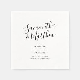 Ett par Namn Tack Message Bröllop Pappersservett