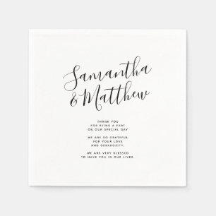 Ett par Namn Tack Message Bröllop Pappersservett