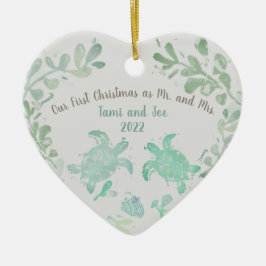 Ett par ornament i Helgdag Sea Turtle Coastal Beac