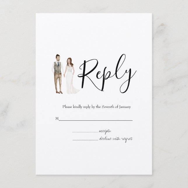 Ett par OSA Bröllop-höljeskort Tilläggskort (Framsida)