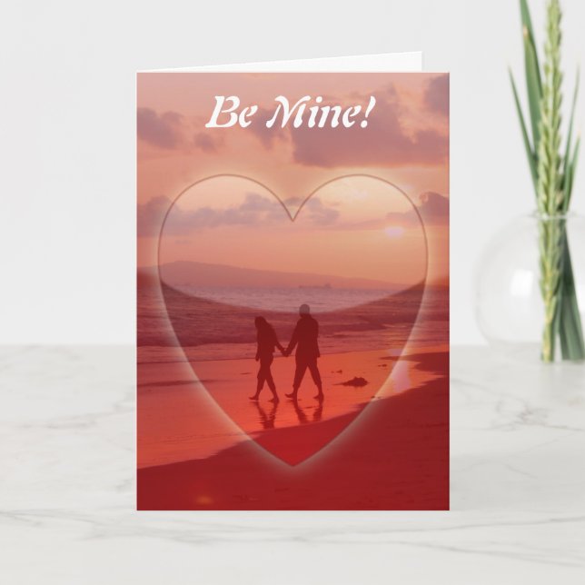 Ett par på Beach Valentine Helgkort (Framsida)