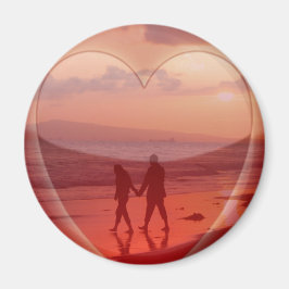 Ett par på Beach Valentine Magnet