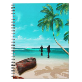 Ett par på en öd ö anteckningsbok