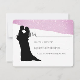 Ett par på ett snöbergsbröllop OSA kort