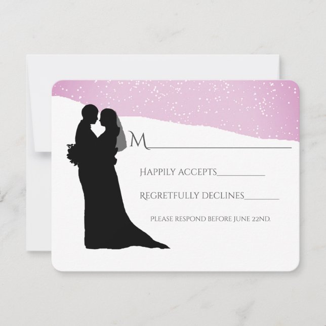 Ett par på ett snöbergsbröllop OSA kort (Framsida)