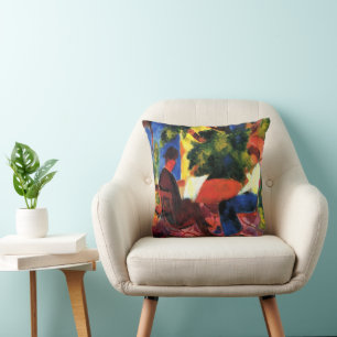 Ett par på Garden Bord före augusti måndag Kudde