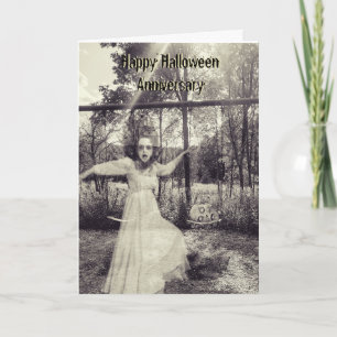 Ett par på Swing Halloween-årskort med ve Kort