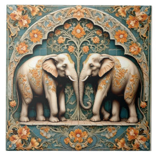 Ett par pachydermer kakelplatta