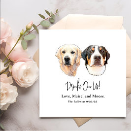 Ett par Pet Hand Teckning Personlig dricker på mig Pappersservett