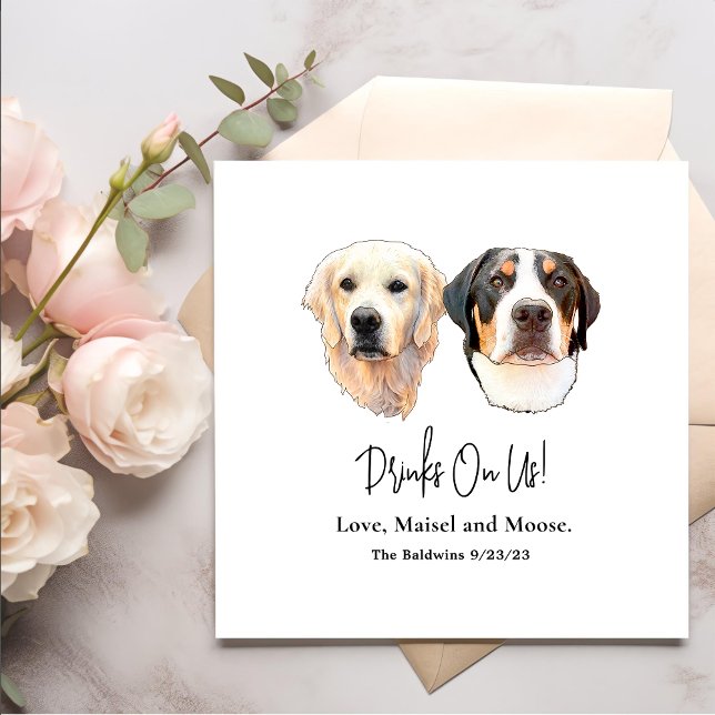 Ett par Pet Hand Teckning Personlig dricker på mig Pappersservett (Skapare uppladdad)