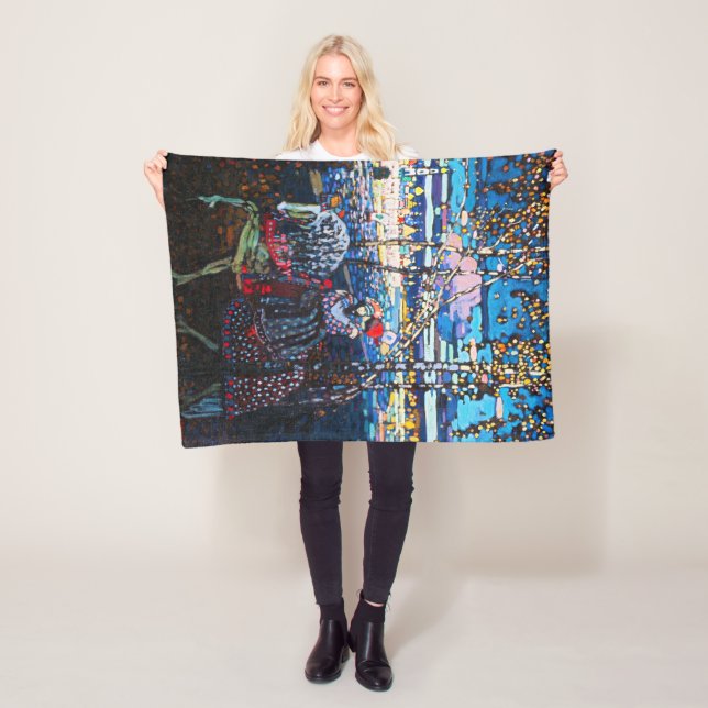 Ett par Riding a White Horse, Wassily Kandinsky Fleecefilt (På plats)