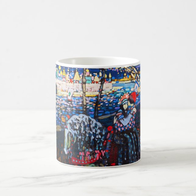 Ett par Riding a White Horse, Wassily Kandinsky Kaffemugg (Center)
