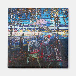 Ett par Riding a White Horse, Wassily Kandinsky Magnet