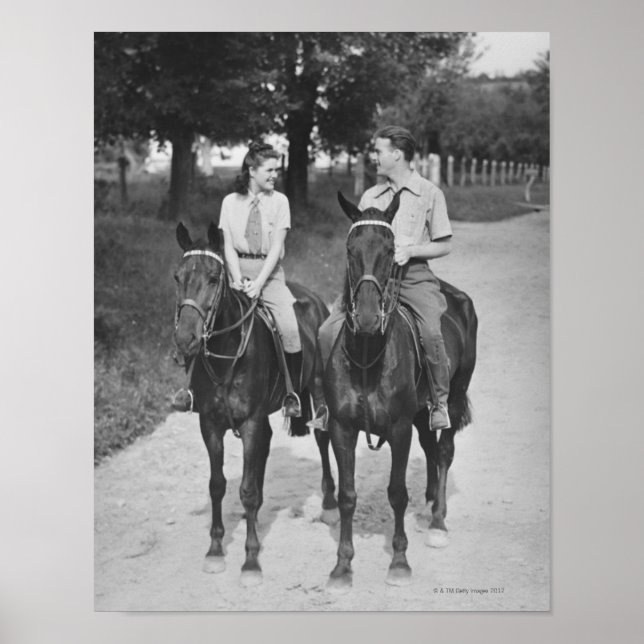 Ett par Riding Horses Poster (Framsidan)
