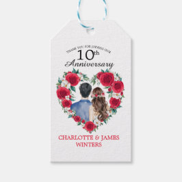 Ett par Ro vattenfärger 10:e Bröllop-årsdagen Presentetikett