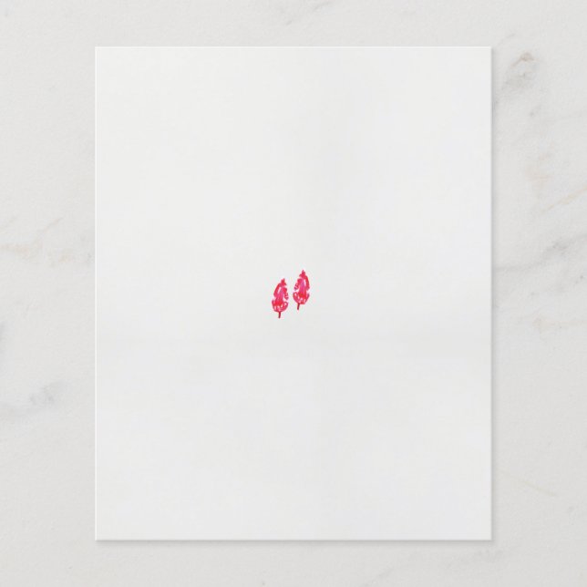 ett par röda löv i svart bakgrund flygblad (Framsidan)