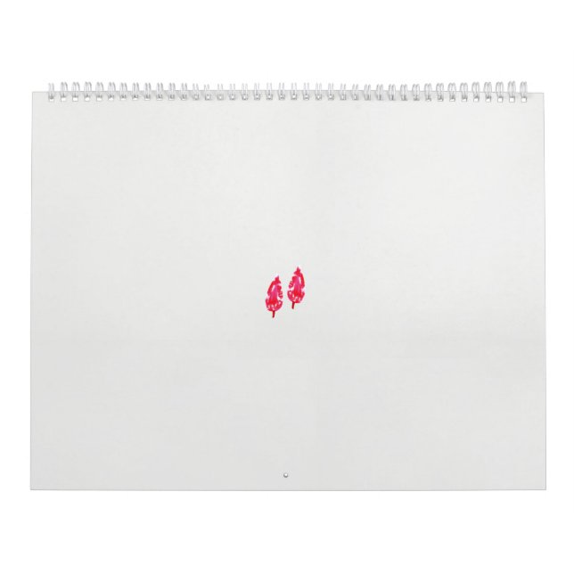 ett par röda löv i svart bakgrund kalender (Omslag)