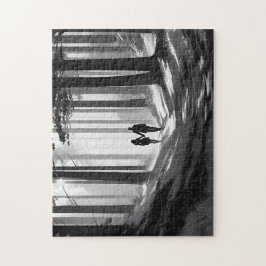 Ett par Silhouette i Serene Countryside Pussel