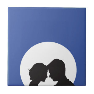 Ett par Silhouette Kakelplatta