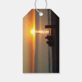 Ett par sittplatser på bålen vid solnedgången Gift Presentetikett